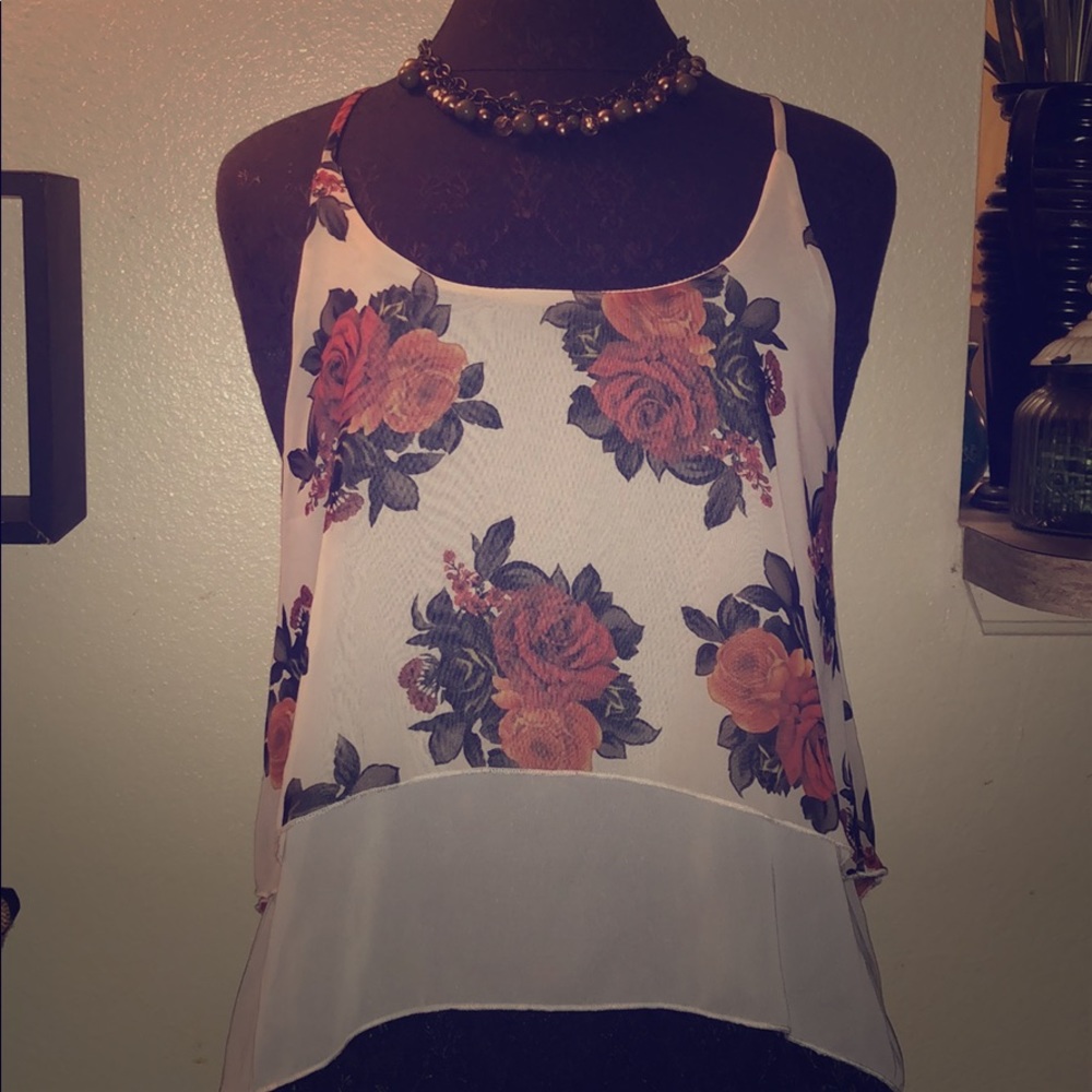 Shasa Floral Racerback Crop Top